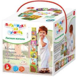 Развивающая игрушка Десятое королевство Пирамидка Лесные жители 8 в 1 / 04638