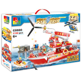 Конструктор Woma Пожарно-спасательный корабль / C0660