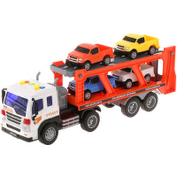 Автовоз игрушечный ПЛАМЕННЫЙ МОТОР С машинами / 870892