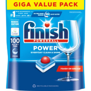 Таблетки для посудомоечных машин Finish Powerball Power AIO Clean & Shine