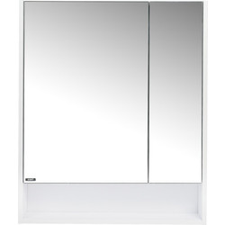 Шкаф с зеркалом для ванной Viant Мальта 80 / VMAL80BEL-ZSH