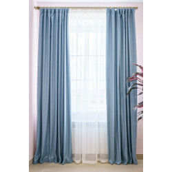 Комплект штор Decoretto Нубук холодный голубой НХГ-K30