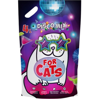 Наполнитель для туалета For Cats Disco Mix силикагелевый с ароматом голубого лотоса / TUZ920