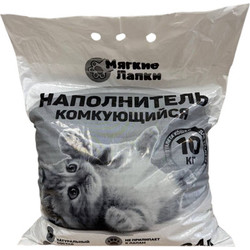 Наполнитель для туалета Мягкие лапки Комкующийся