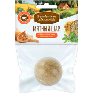 Игрушка для кошек Деревенские лакомства Мятный шар. Календула,корень солодки / 72201150