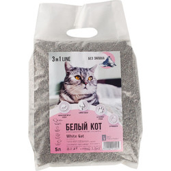 Наполнитель для туалета Белый кот Комкующийся 3 в 1