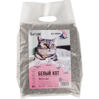 Наполнитель для туалета Белый кот Комкующийся 3 в 1