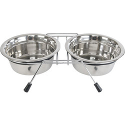 Набор мисок для животных ZooZooZoo Двойная на подставке SWT-6009D-780