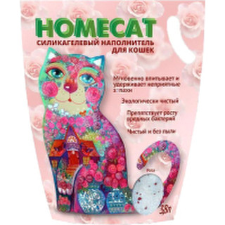 Наполнитель для туалета Homecat Роза Силикагелевый / 66346