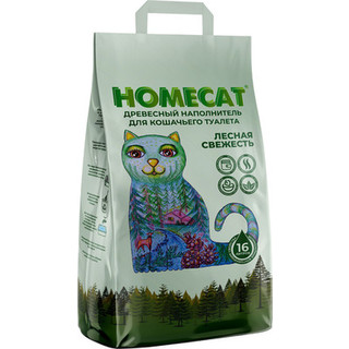 Наполнитель для туалета Homecat Древесный Лесная свежесть / 61513