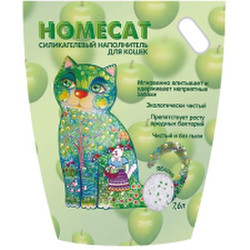 Наполнитель для туалета Homecat Яблоко Силикагелевый / 68906