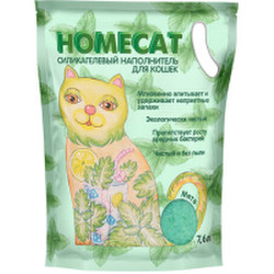 Наполнитель для туалета Homecat Мята Силикагелевый / 79952