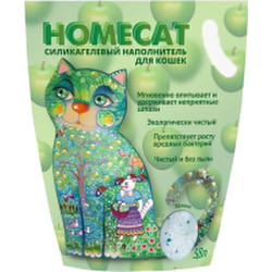 Наполнитель для туалета Homecat Яблоко Силикагелевый / 66344