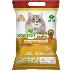 Наполнитель для туалета Homecat Ecoline Кукурузный Комкующийся / 63016