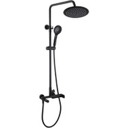 Душевая система со смесителем Rubineta Olo BK + Ultra-10 SW BK / 625123