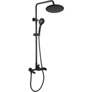 Душевая система со смесителем Rubineta Olo BK + Ultra-10 SW BK / 625123