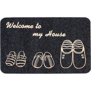 Коврик грязезащитный ComeForte Велюр Тапочки 60x90