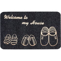 Коврик грязезащитный ComeForte Велюр Тапочки 60x90