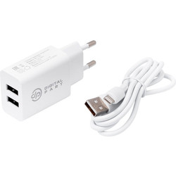 Зарядное устройство сетевое Digitalpart WC-250 2.1A с кабелем Lightning