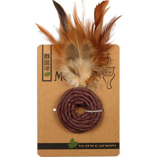Игрушка для кошек Mon Tero Eco Колечко с перьями с кошачьей мятой / 51490