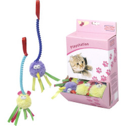 Игрушка для кошек EBI Пушистик с лентами на пружинке / 409/424339