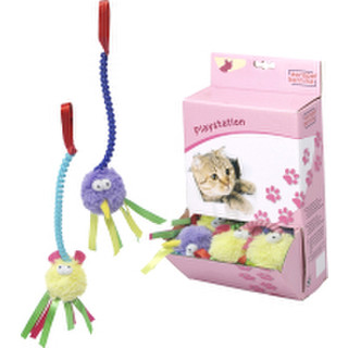 Игрушка для кошек EBI Пушистик с лентами на пружинке / 409/424339