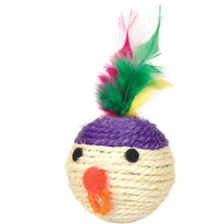 Игрушка для кошек Triol Мяч-мордашка с перьями / 22171003