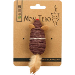 Игрушка для кошек Mon Tero Eco Мышь с перьями с кошачьей мятой / 51496